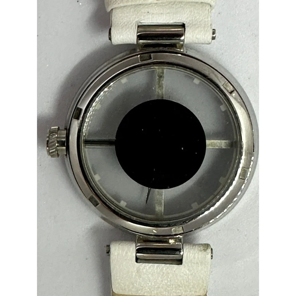 Kenneth Cole NY Womens Watch Transparent Dial KC 2609‎ Leather Signature Band Z
